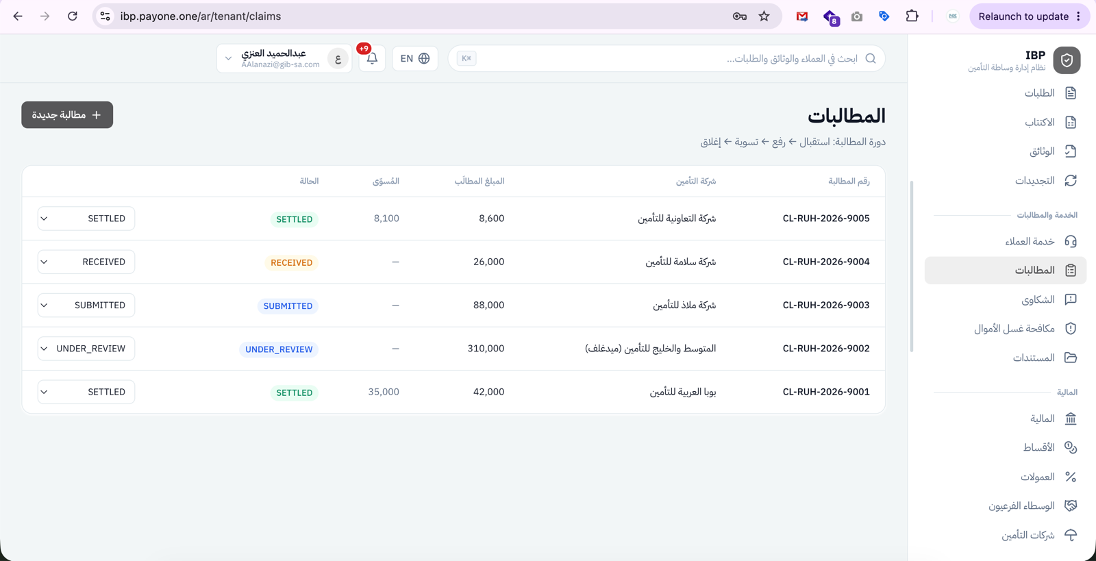 المطالبات